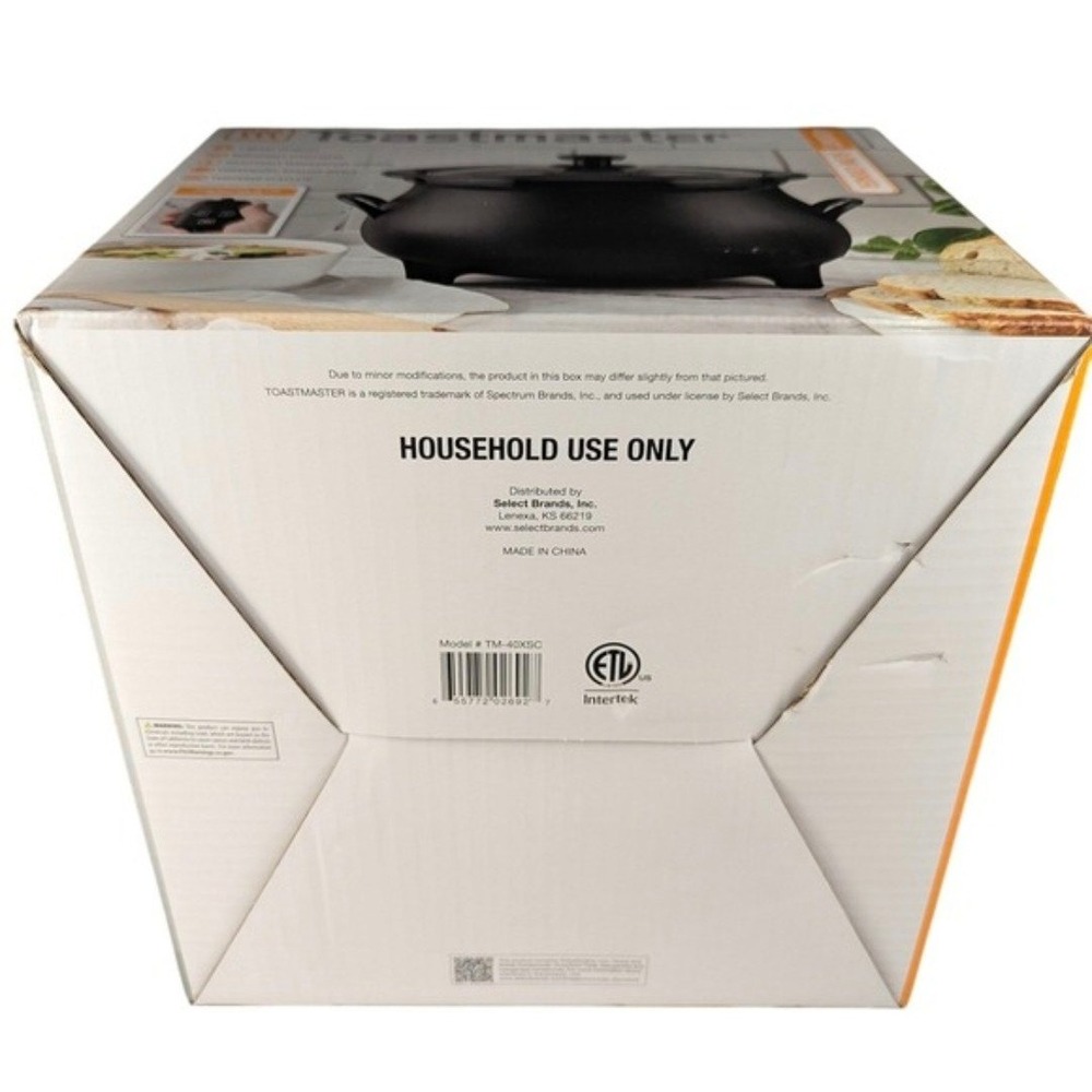 NEW Toastmaster 4 Quart Cauldron Crock Pot Matte Black Removable Stoneware - Picture 4 of 4